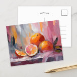 オレンジはまだモダン印象派の芸術 ポストカード<br><div class="desc">印象派のモダンスタイルに絵を描ある美しいアートは、淡いピンクとオレンジ色の色合いで質感のあるブラッシュストロークのオレンジの静謐な生活を見せる。柔らかい色は落ち着いた落ち着いた雰囲気を作り出し、テクスチャストロークはコンポジションに深さと寸法を追加する。このエレガント作品は新鮮な方法でオレンジのエッセンスコンテンポラリーを捉え、あらゆるアートコレクションに完璧な追加を与える。</div>