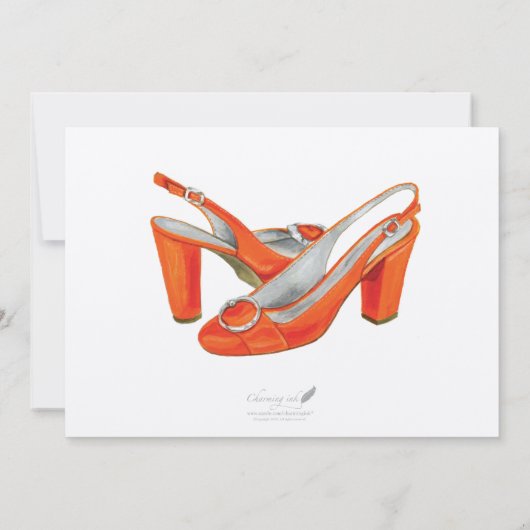 オレンジは個人的なメッセージカードをポンプでくみます ノートカード (裏面)