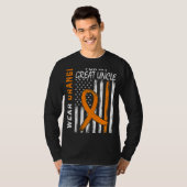 オレンジは叔父素晴らし白血病認識度旗 Tシャツ (正面フル)