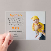 オレンジは私のゴッドマザーの提案バプテスマになる アクリル招待状 (インサイチュ (ポータブル))