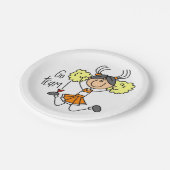 オレンジは紙皿チームチアリーダーの行きます ペーパープレート (アングル)