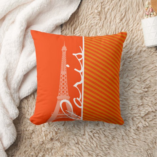 オレンジは縞で飾ります; パリ クッション (ブランケット)