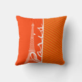 オレンジは縞で飾ります; パリ クッション (裏面)