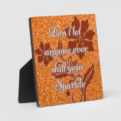 オレンジは誰にも輝くサインを鈍らせない フォトプラーク (正面)