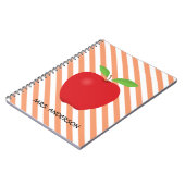 オレンジは、Appleの赤いパーソナライズな先生縞で飾ります ノートブック (左側)