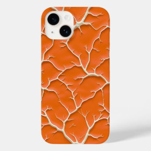 オレンジひび割れ枝iPhoneケース おしゃれデザイン Case-Mate iPhone 14ケース