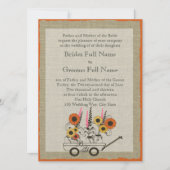 オレンジひまわりカントリーワゴン結婚ズ 招待状 (正面)