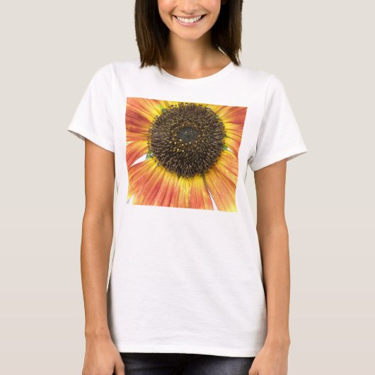 オレンジひまわりレディースTシャツ Tシャツ (正面)