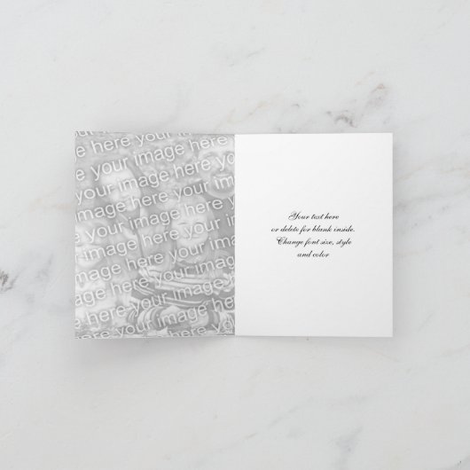 オレンジひまわり結婚の写真サンキューカード サンキューカード (内部)