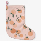 オレンジまたはさくらんぼパターンのイラストレーションをフリーハンドで行う  スモールクリスマスストッキング (正面)