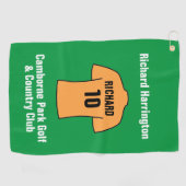 オレンジまたは金ゴールドと黒 ゴルフタオル (横)