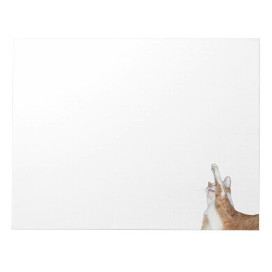 オレンジよくはしゃぐと白の虎猫 ノートパッド (正面)