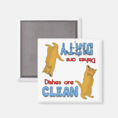 オレンジよくはしゃぐ猫好き食洗機磁石 マグネット (正面/裏面)