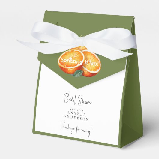 オレンジをシャワーで！ オレンジの水彩  フェイバーボックス (正面サイド)