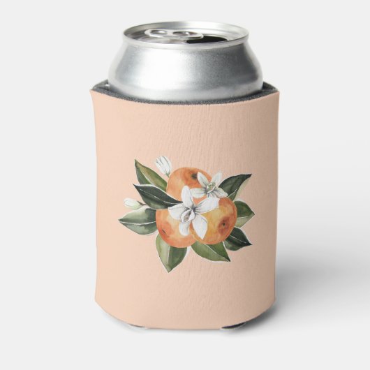 オレンジをテーマにしたかわいいシトラス ウェディング シャワー ギフト 缶クーラー (缶裏面)