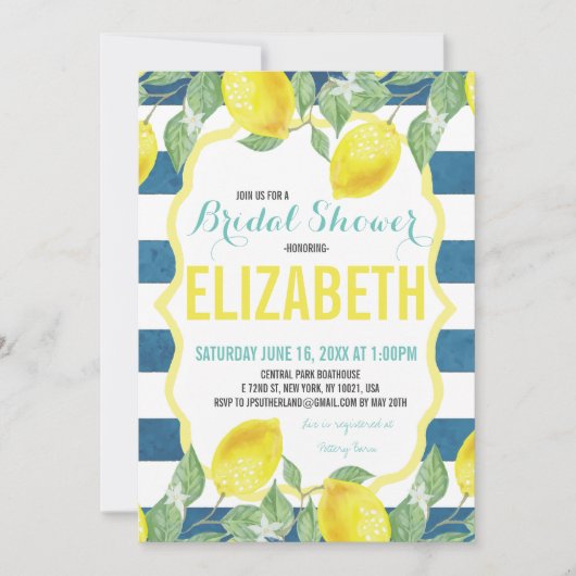 オレンジをテーマにしたウェディングシャワーの招待状 招待状 (正面)