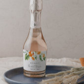 オレンジをテーマにしたブライダルシャワーミニ スパークリングワインラベル