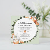 オレンジをテーマにした小さなかわいこちゃんベビーシャワー 招待状 (スタンド正面)