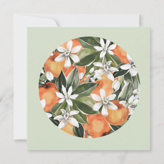 オレンジをテーマにした小さなかわいこちゃんベビーシャワー 招待状 (裏面)