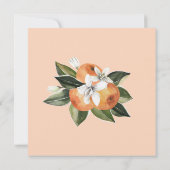 オレンジをテーマにした小さなかわいこちゃんベビーシャワー 招待状 (裏面)