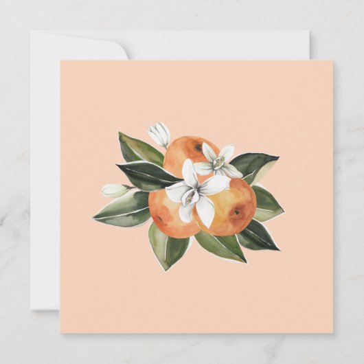 オレンジをテーマにした小さなかわいこちゃんベビーシャワー 招待状 (裏面)