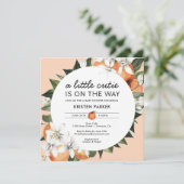 オレンジをテーマにした小さなかわいこちゃんベビーシャワー 招待状 (スタンド正面)