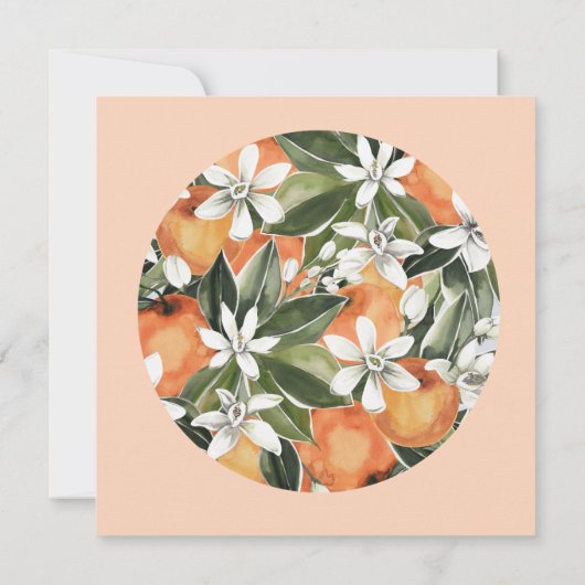 オレンジをテーマにした小さなかわいこちゃんベビーシャワー 招待状 (裏面)