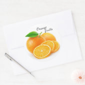 オレンジを切る ラウンドシール (封筒)