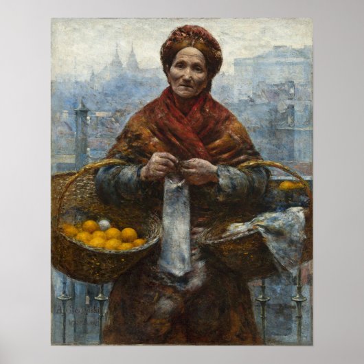 オレンジを売るユダヤ人のヴィンテージ ポスター (正面)