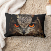 オレンジを持つ美しいフクロウは装飾用クッションを注目します ランバークッション (ブランケット)