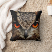 オレンジアイカラーのフクロウ クッション (ブランケット)