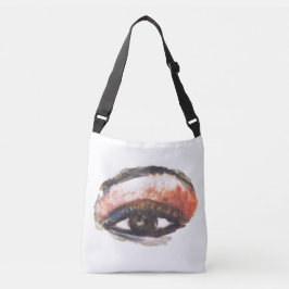 オレンジアイシャドウの十字の遺体袋 クロスボディバッグ