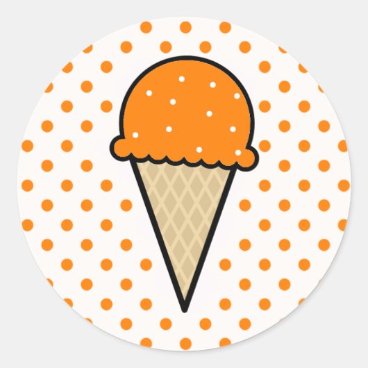 オレンジアイスクリームコーン ラウンドシール (正面)