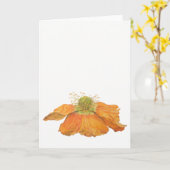 オレンジアイスランドのケシの挨拶状5" x 7" カード (黄色い花)