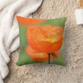 オレンジアイスランドポピーの花 クッション (ブランケット)