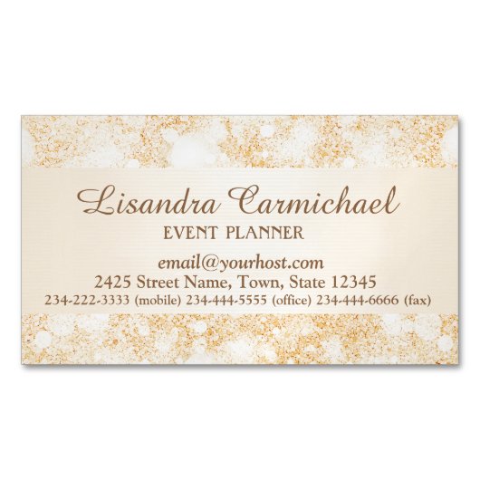 オレンジアイス《写真》ぼけ味磁気名刺 マグネット名刺 (正面)