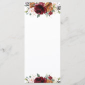 オレンジアイボリーブルゴーニュ結婚フローラのメニュー プログラム (裏面)