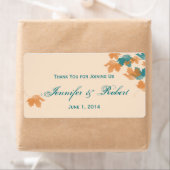 オレンジアクアオータムメイプルリーフウォーターボトルラベル ラベル (インサイチュ)