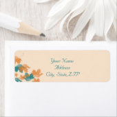 オレンジアクアオータムメープルリーフ差出人住所 ラベル (インサイチュ)