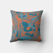 オレンジアクアターコイズ旋回デザインオン炭 クッション (裏面)