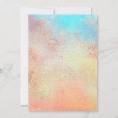 オレンジアクア結婚式招待状金ゴールド新規 招待状 (裏面)