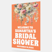 オレンジアクリルフローラブライダルシャワーウェルカムサイン アクリルサイン (傾斜)