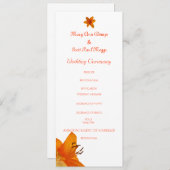 オレンジアジアユリの結婚式プログラム プログラム (正面/裏面)