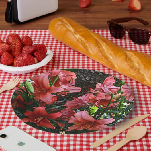 オレンジアジアリリーフローラ ペーパープレート (ピクニック)