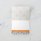 オレンジアジサイのモノグラムのメーソンジャーは感謝していしています サンキューカード (内部)