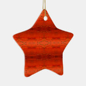 オレンジアステカなパターン セラミックオーナメント (右)