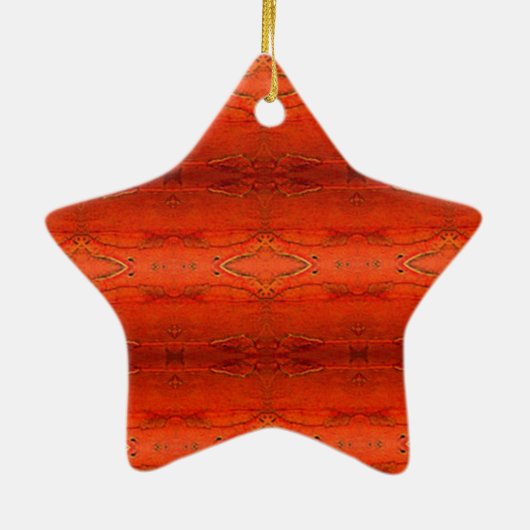 オレンジアステカなパターン セラミックオーナメント (裏面)