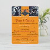 オレンジアダルトハロウィーンダンスパーティの招待状 招待状 (スタンド正面)