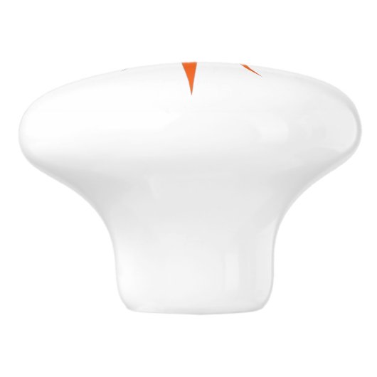 オレンジアトミックスターバストミッドセンチュリースタイル セラミックノブ (側面)