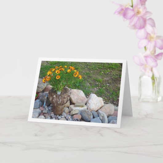 オレンジアフリカデイジーポートレートカード カード (蘭)